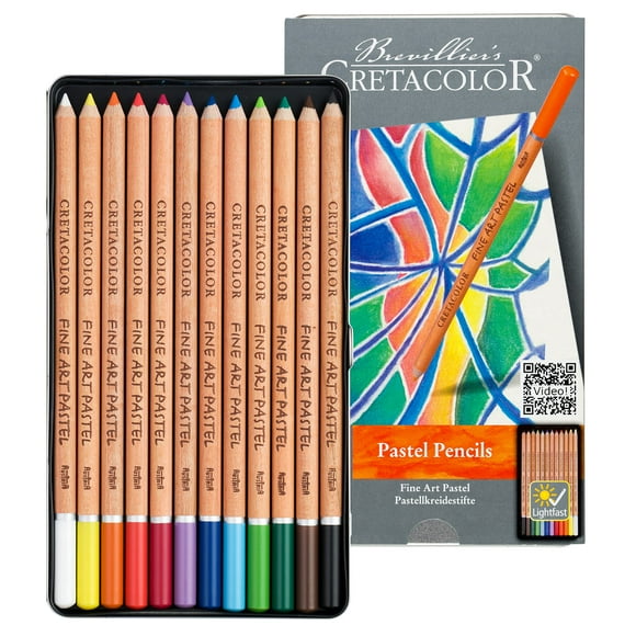 CRETACOLOR Fine Art Pastel Pencil Set, 12 Count (Pack of 1), Multi