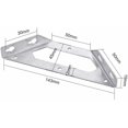 thumbnail image 2 of Juego de 2 soportes trapezoidales multiusos de acero inoxidable para estantería, silla de madera, librería, vitrina (105 x 105 mm) -, 2 of 5
