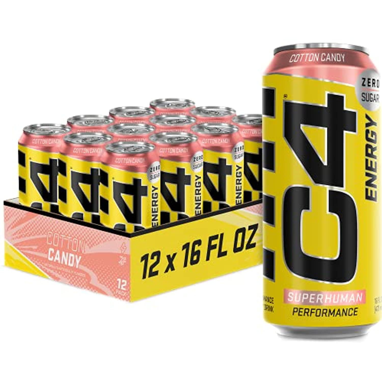 C4 Energy Carbonated Zero Sugar Energy Drink, Pre Workout Drink + Beta ...