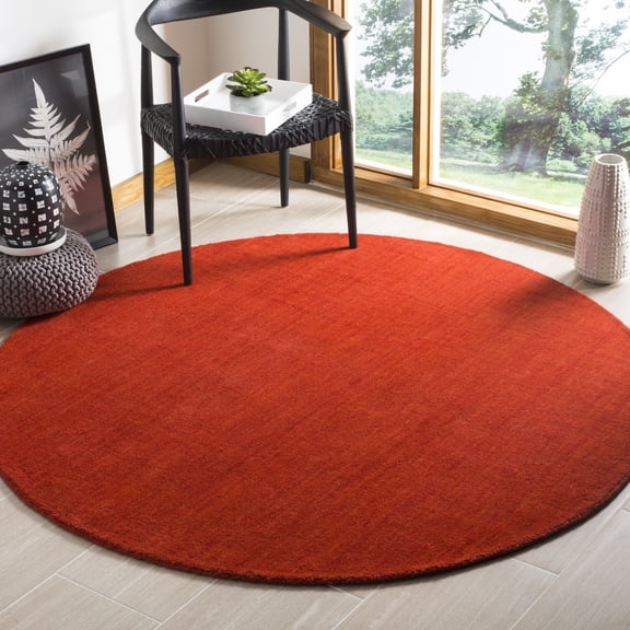 Safavieh Himalaya Dawa Solid Area Rug, Red, 6' x 6' Round