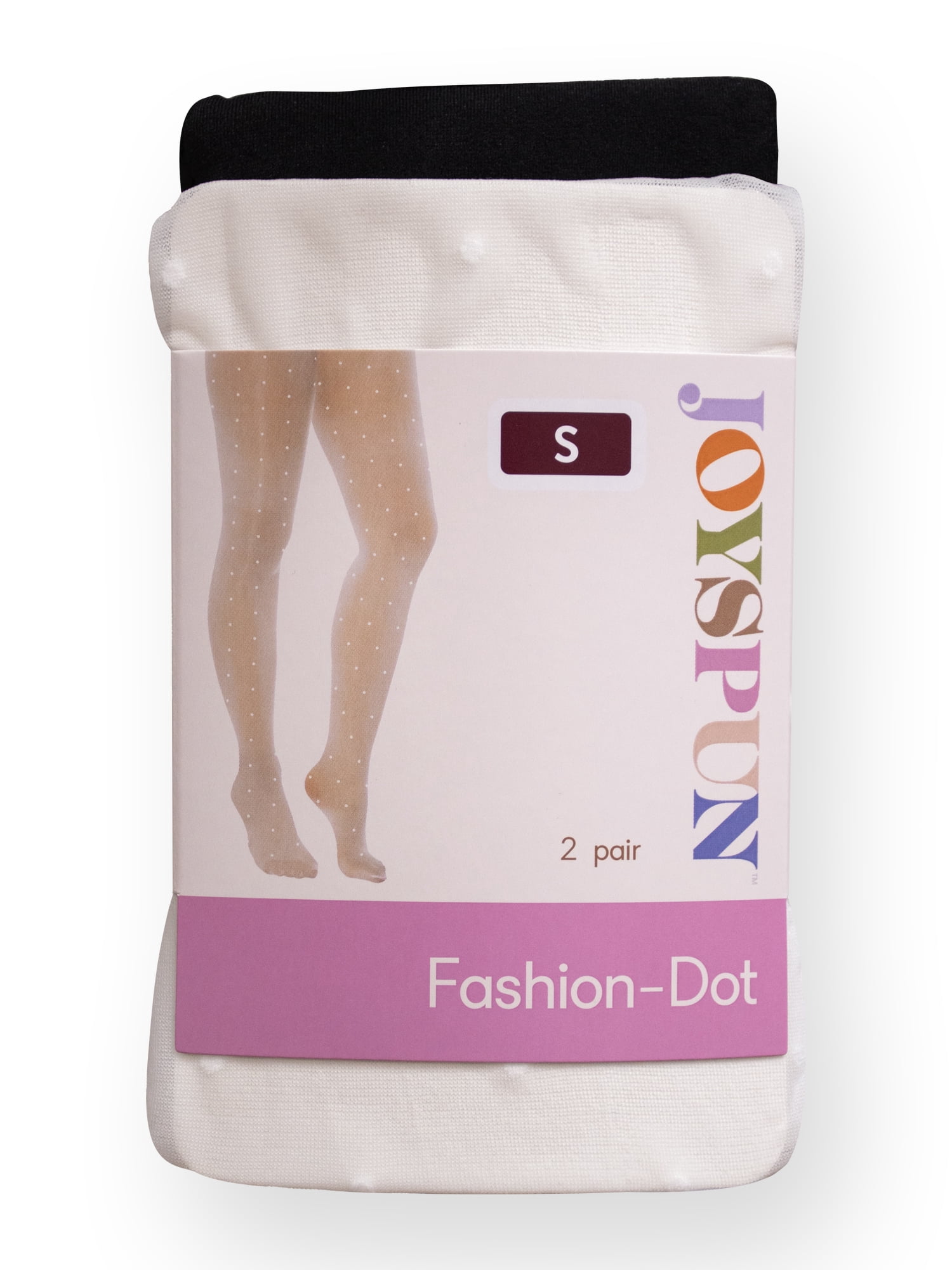 Joyspun Women's High Waist Opaque and Dotted Sheer Tights, 2-Pack, Sizes S-3XL