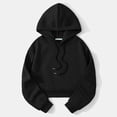 thumbnail image 2 of Hoodies for Women Solid Color Loose Long Sleeve Comfortable Pullover Hooded Sweatshirt, 2 of 4
