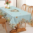 thumbnail image 6 of Easter Tablecloth 60x120 for Recatangle Table - Bunny Blue Plaid Easter Decorations for The Home - Easter Table Cloth Spring Decor for Home, Table, Party, 6 of 6