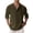 #03Army Green, variant on Men's Linen Cotton Long Sleeve Button Down Henley Shirt Casual Solid Band Collar Beach Shirts Blue 3XL