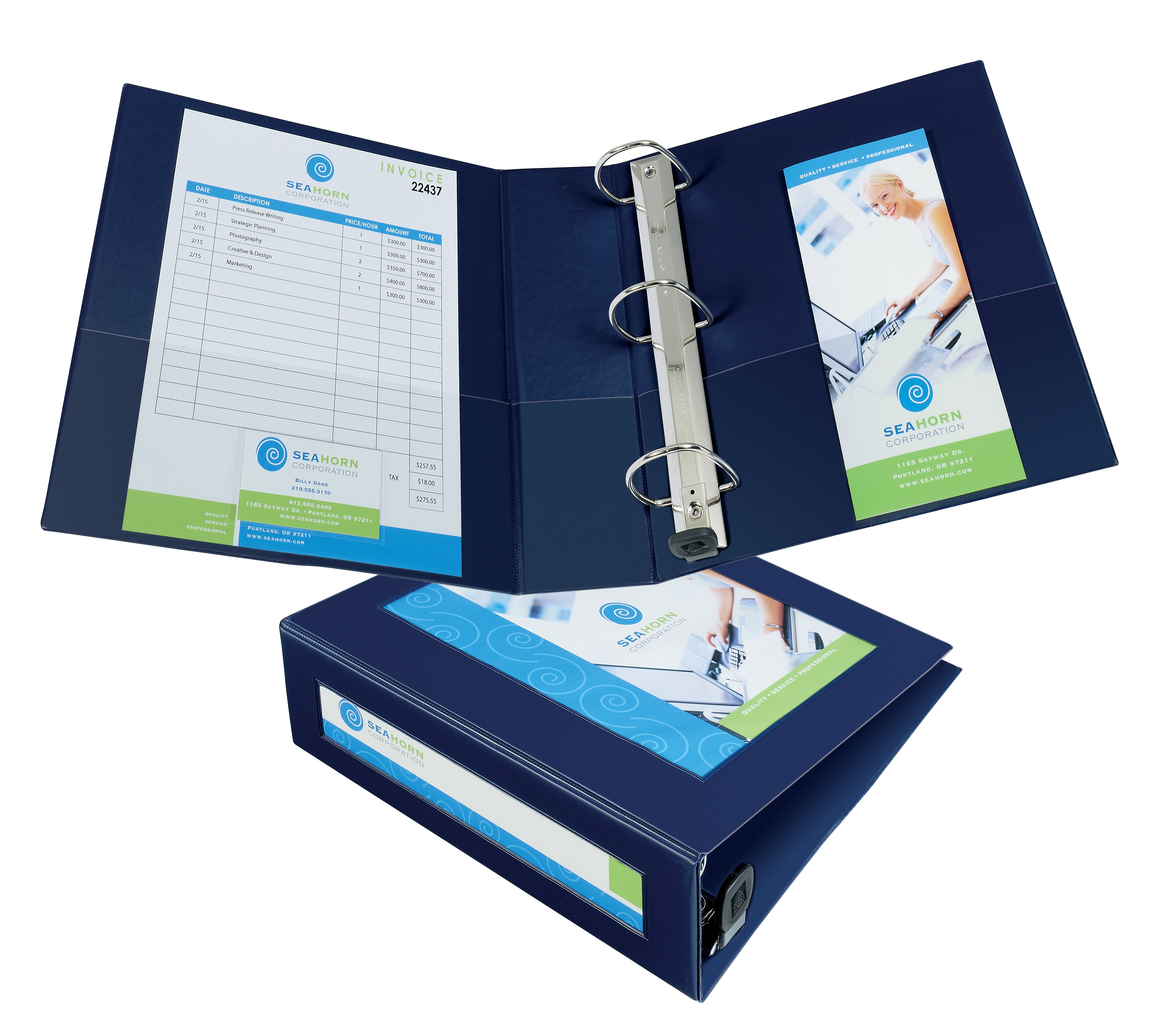 1 Blue Heavy-Duty Binder with 3-Inch One Touch EZD Ring 