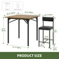thumbnail image 5 of Uforic 5-Piece Height Dining Room Set for 4, Industrial Bar Table and Chairs Set, High Kitchen Table with 4 Barstools, Brown, 5 of 7