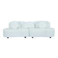 thumbnail image 4 of Beige Teddy Sofa, Left Chaise, Modern Living Room Couch, Soft Plush Fabric, Comfortable Home Theater Seating, Apartment Furniture, 88.58'' Wide, S02100134/S02100135, 4 of 7