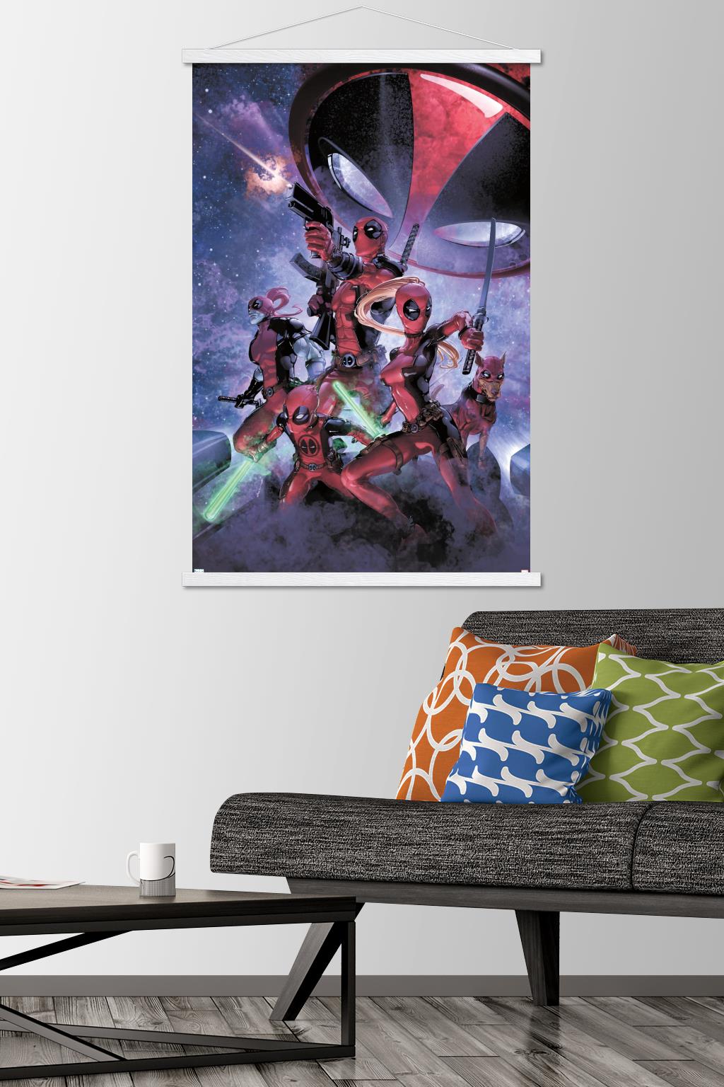 Marvel Comics Deadpool - Family Wall Poster with Magnetic Frame, 22.375" x 34"
