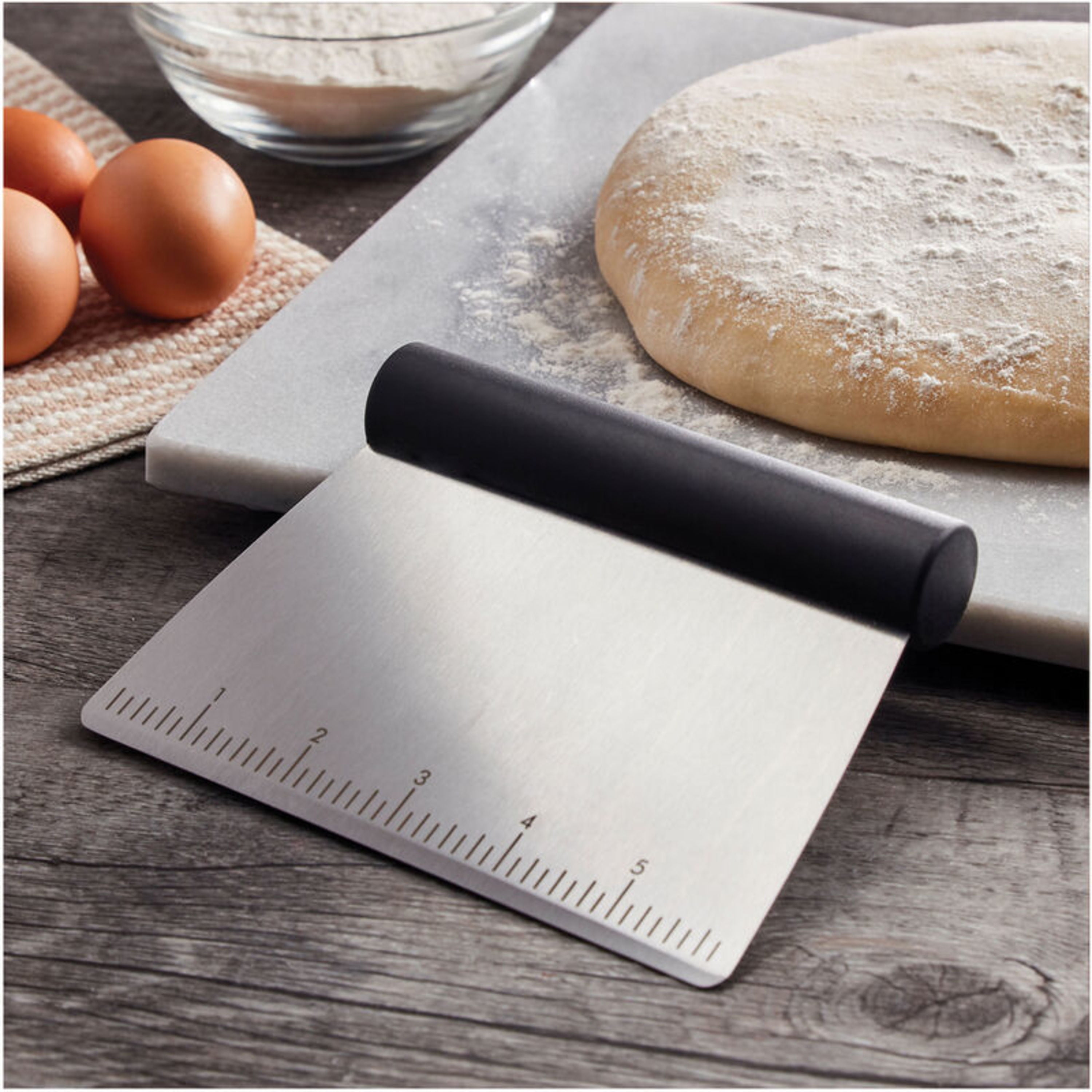 KitchenAid All Purpose Stainless Steel Dough Pastry Scraper/Chopper/Cutter with Measurement Scale
