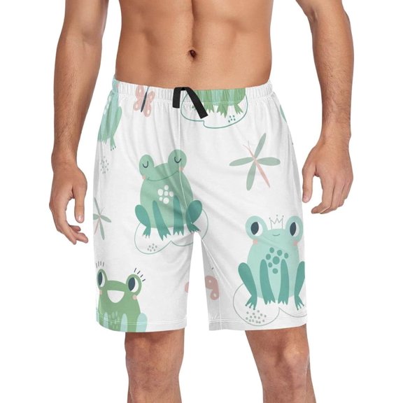 GZHJMY Frog Pajama Pants Short for Men, Lounge Pants Lightweight Men Pajama Bottoms with Drawstring Pockets, Christmas New Year Birthday Gifts, XX-Large