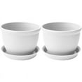 thumbnail image 1 of 2PCS Plastic Round Thickened Flower Pot With Bottom Holder 14cm*10cm*10cm, 1 of 8