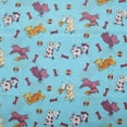 thumbnail image 2 of Cotton Print Table Runner Animal Print Puppies Chasing Ball and Bone Blue, 2 of 3
