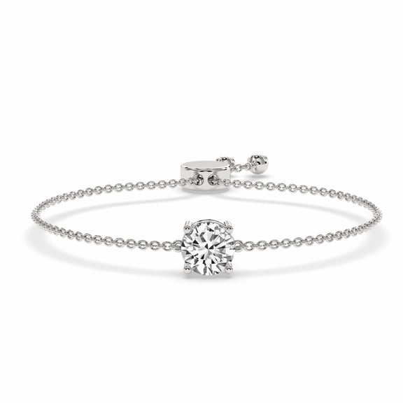 Lab Grown Diamond Paula Round Fashion Bracelet For Women | 2 Carat FG-VS Quality IGI Certified | 14K White Gold | Friendly Diamonds