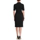 thumbnail image 3 of Vestido ajustado de mujer Inspire Chic con cuello en V, mangas cortas, vestido midi bodycon negro, talla 3XL, 3 of 6