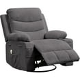 thumbnail image 1 of 360° Swivel Oversized Recliner Single Sofa Seat, Recliner Chair with Massage and Heat, Adult Rocking Chair Reclining Sofa with Cup Holder and Pockets for Living Room, 1 of 7