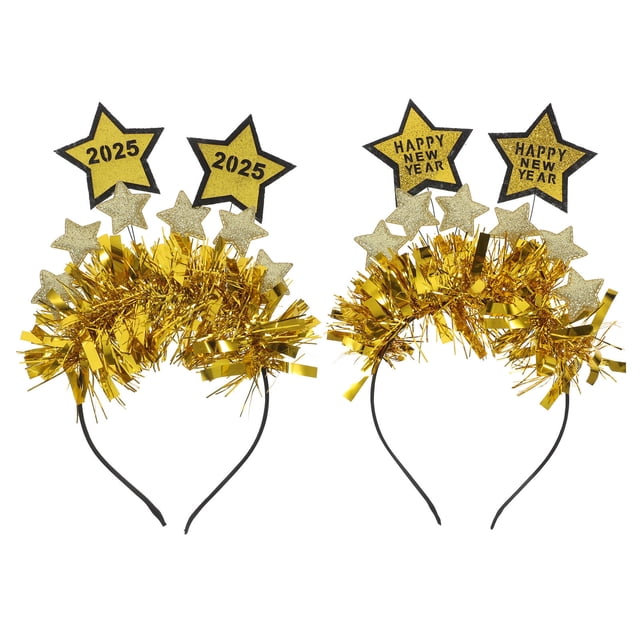 OULII 2 Pcs Serre-Têtes Pailletés Dorés pour Cheveux de Fête