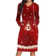 thumbnail image 1 of TIMIFIS Robe Chandail à Capuche Longue Décontractée pour Femme, Robe de Noël Laide, Robe à Capuche Légère à Manches Longues avec Poche, 1 of 6