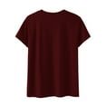 thumbnail image 2 of NAMTYQX Summer Shirts for Women Light Loose Cute Airoft Graphic Crewneck Short Sleeve Muster Oversize Trendy Tops for Women 2025 Red Size L, 2 of 3
