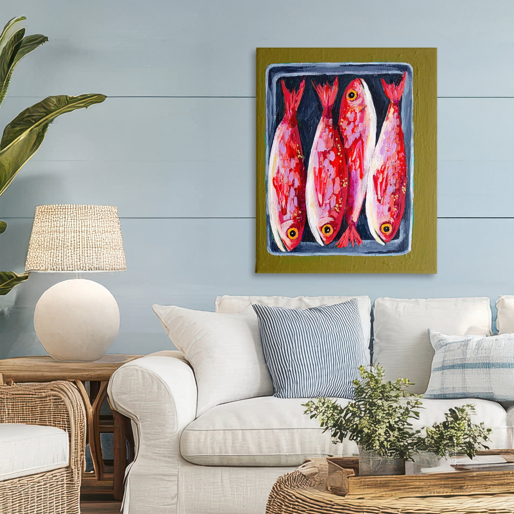 Stupell Industries Red Fish on a Platter Canvas Wall Art, design by Rachel Nerney