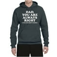 thumbnail image 2 of Wild Bobby,Dad You Are Always Right Unless Mom's Home, Funny Father's Day Father's Day Unisex Graphic Hoodie Sweatshirt, Charcoal, 3X-Large, 2 of 3