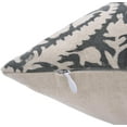 thumbnail image 4 of Fabdivine Block Print Throw Pillow Cover, 22x22 Inch Duck Canvas Handmade Cushion Cover, Floral Print Boho Design Grey Pillow Cover for Sofa and Couch, 4 of 5