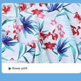 thumbnail image 6 of URMAGIC Child Big Girls 3PCS Hawaii Floral Swimsuits Flounce Crop Bikini Set with Cover Up Beach Skirt, 6 of 7