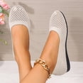 thumbnail image 5 of Wensltd Women Knitted Mesh Breathable Ballet Flats Solid Color Comfy Round Toe Shoes for Daily Casual Walking, 5 of 7