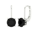 thumbnail image 2 of 3 Ct Round Cut Drop Dangle Black Natural Onyx 14K White Solid Solid Gold Everyday Dainty Earrings Lever Back, 2 of 7