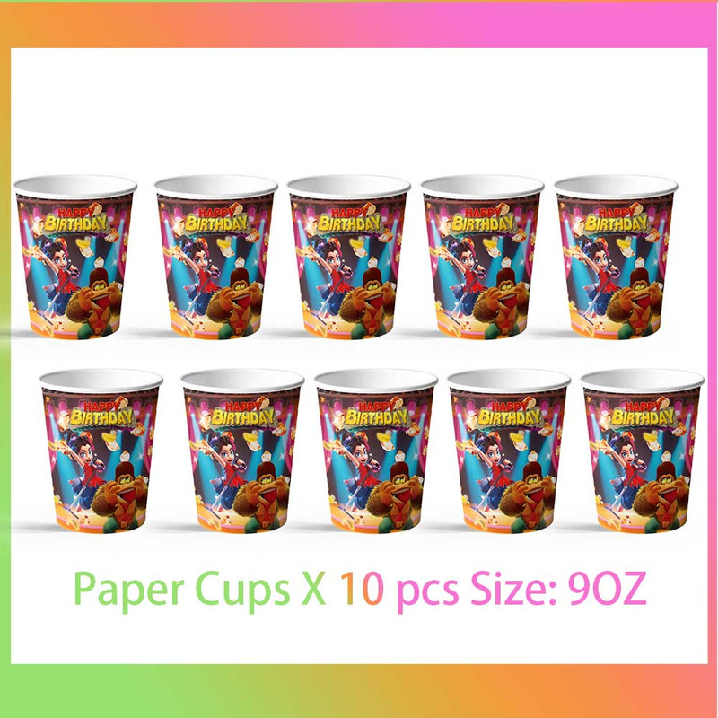 Donkey Kong Bananza Party Tableware Set Plates Cup Kit Birthday Supplies Decorations Disposable Dinnerware