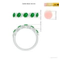 thumbnail image 4 of ANGARA Natural Five Stone Oval Emerald Swirl Ring with Diamonds in 14K White Gold for Women (Size-4x3mm) | May Birthstone, Birthday, Anniversary, Jewelry Gift for Women | Natural Emerald Ring, 4 of 9