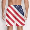 thumbnail image 4 of LWavelet Men's American Flag Stripe Print Beach Shorts Drawstring Elastic Waist Quick Dry Casual Shorts Navy L, 4 of 4