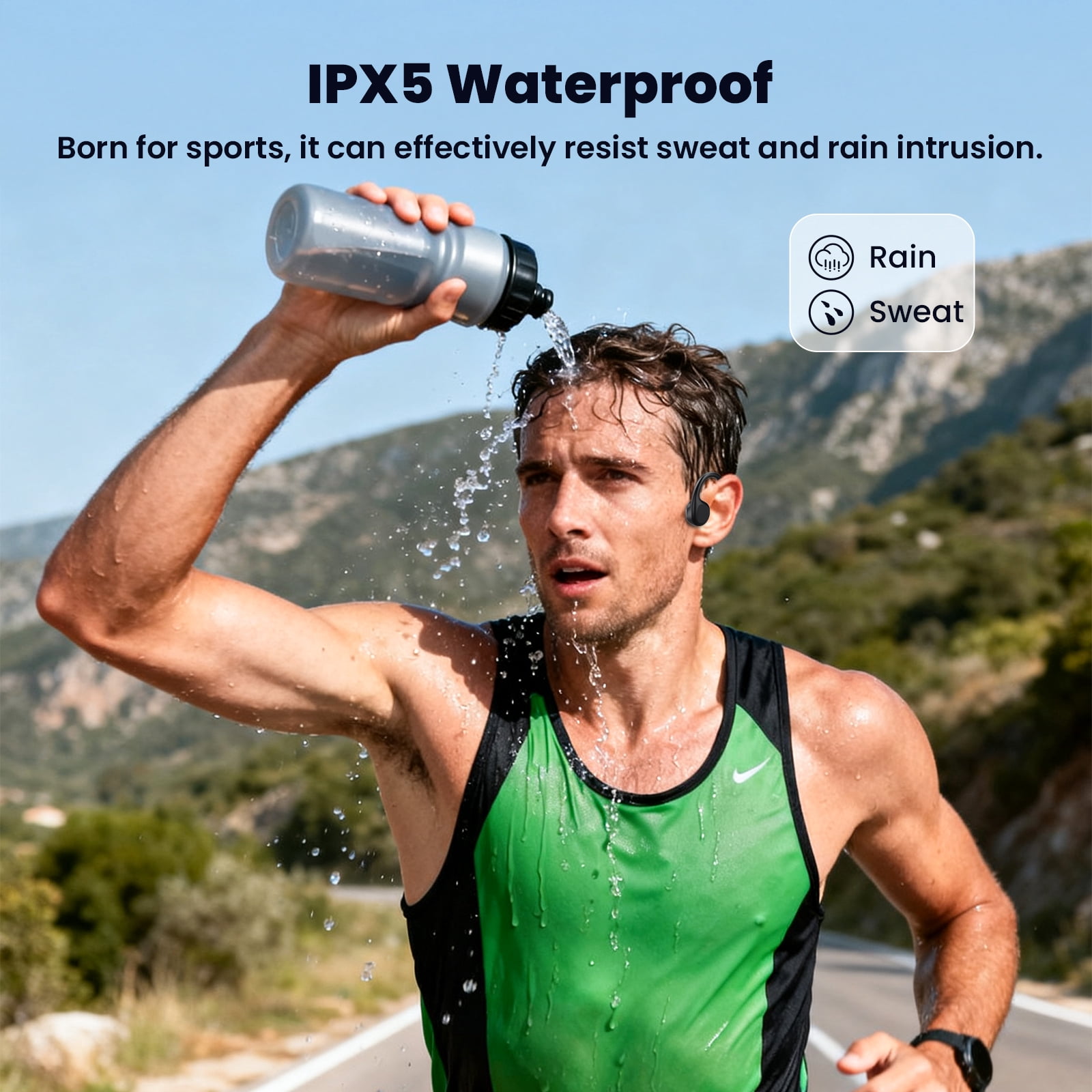 ETEPEHI Bone Conduction Headphones - Bluetooth 5.4 Open Ear Headphones, Premium Loud Sound 10Hrs Playtime Bluetooth Headphones - IPX5 Waterproof Sports Headset for Running, Cycling, Walking