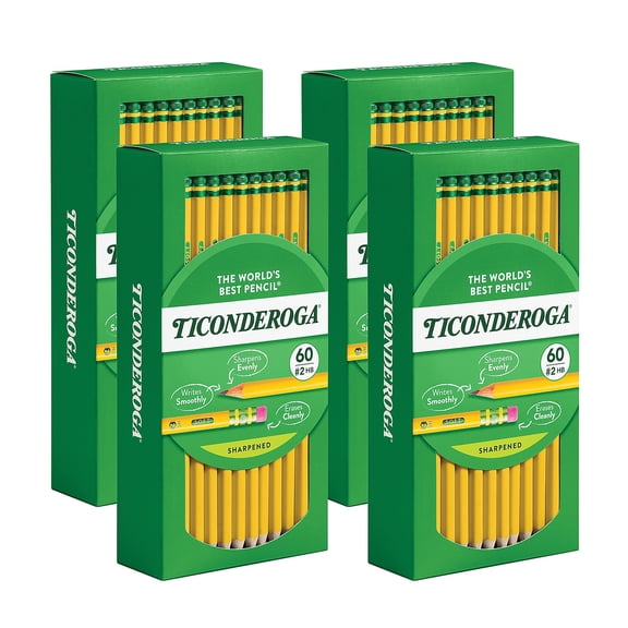 Ticonderoga PENCILS Pre-Sharpened Wooden Pencil #2 Medium Lead 240/Pack (DIX14634)