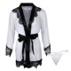 thumbnail image 4 of Traje de Kimono de Encaje para Mujer, Lencería Transparente , Conjunto de Babydoll de Chemise METRO Soledad Bata estilo kimono de encaje para mujer, 4 of 10