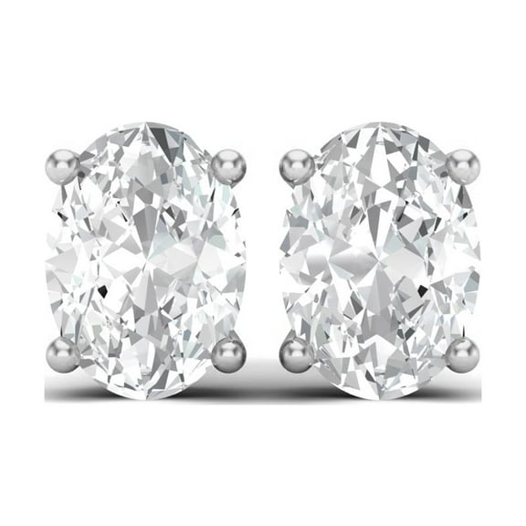 AVDAN Oval Shape White Moissanite Diamond 2.00 Ct Sterling Silver Earrings