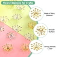 thumbnail image 2 of Uxcell 50-Pack Tapones de Cuentas en Forma de Flor, 13mm x 3.5mm Tapones Espaciadores de Flores para Artesanía DIY [Plata, Oro], 2 of 6
