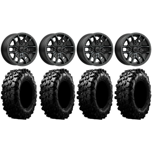 MSA Fang 14" Wheels Black 32" Carnivore Tires Polaris RZR XP 1000 / PRO XP / Ranger XP 900/1000