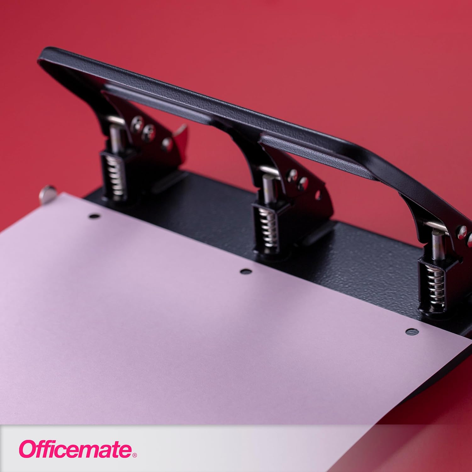 OfficeMate Medium Duty 3-Hole Punch with Ergonomic Handle photo 7