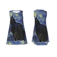 thumbnail image 7 of KLL Shambhala Cat In Van Gogh Impressionist Pattern Womens Summer Dresses 2025,Loose Round Neck Sleeveless Sundresses Tank Dresses with Pockets, 7 of 7