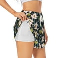 thumbnail image 2 of Disketp Flowers Print Women's Shorts Workout Shorts for Athletic Gym Running Shorts with Phone Pockets Medium, 2 of 8