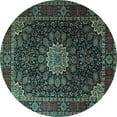 thumbnail image 1 of Ahgly Company Indoor Round Persian Light Blue Traditional Area Rugs, 4' Round, 1 of 4