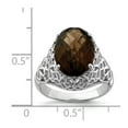 thumbnail image 2 of Sterling Silver Rhodium Oval Checker-Cut Smoky Quartz Ring - Size 7, 2 of 2