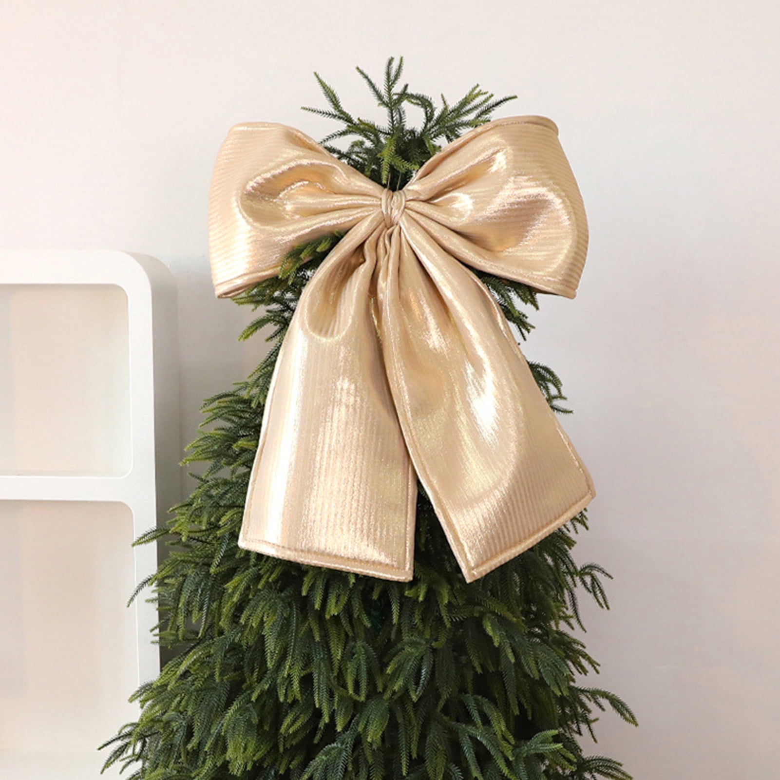 Dserfhy Christmas Bow Decoration Velvet Tree Topper Bow for Christmas Tree Wreath Home Room Wall Backdrop Decor