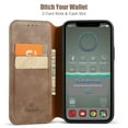 thumbnail image 2 of Casus Classic Wallet Case Leather Logo View Card Holder Cover for Apple iPhone 11 Pro - Slate, 2 of 8