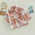 thumbnail image 3 of KOMOO Toddler Flannel Plaid Jacket Long Sleeve Lapel Shacket Jackets Baby Boy Girls Button Flannel Shirts Coats, 3 of 9
