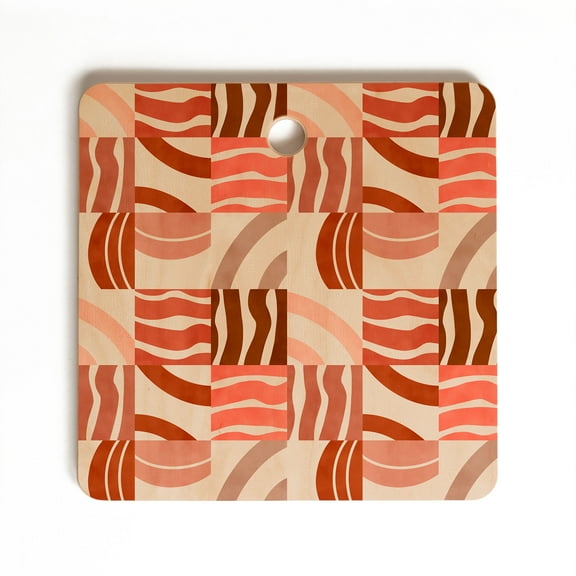 Society6 Marta Barragan Camarasa Terracotta Modern Shapes Square Cutting Board