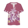 thumbnail image 5 of Fiudx Liquidación de Ofertas Flash Blusas de Talla Grande para Mujer, Blusa con Cuello En V, Blusa Informal Holgada de Manga Corta de Verano, 5 of 5