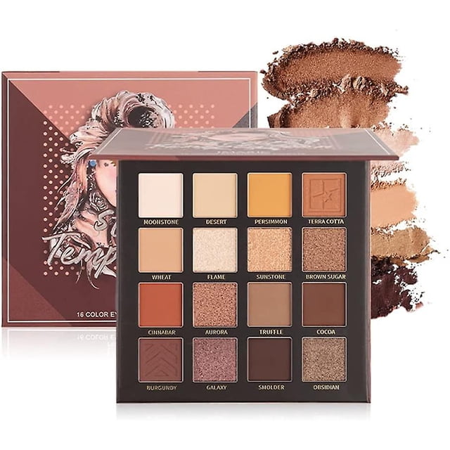 Paleta de sombras de ojos de 16 colores, paleta de maquillaje de sombras de ojos pigmentadas profesionales, sombra de ojos mate brillante resistente al agua de larga duración