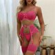 thumbnail image 2 of Gibobby Lencería de encaje Día de San Valentín Ropa interior divertida para mujer, Color sólido, de Metal hueca, Sexy, transparente, conjunto de ropa interior divertida(Rosa caliente, G), 2 of 5
