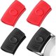 thumbnail image 1 of 2 pairs silicone handle covers, heat insulating pot handles, pot holders, pot handle covers for cooking, red and black, 1 of 5